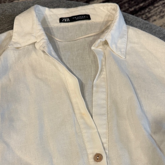 Zara Cream Button-Up Dress - Picture 3 of 9